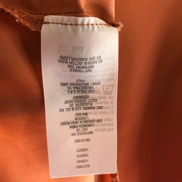 Denim & Co. Womens Button-Up Collared Long Sleeve Shirt L Orange Casual Top - Picture 5 of 5